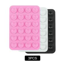 3pcs Silicone Suction Cup Square Single-Sided Silicone Suction Cup Multi-Functional Mobile Phone Leather Case Silicone Mobile Phone Suction Cup Holder Compatible With IPhone, Android Phone, Gift For Birthday, Family, Friends Phone Holder, Phone Stand, Phone Accessories