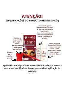Eyebrow Henna Kit 3 1.5g Henna + 10ml Makiaj Fixer - Kit 3 N°7 Negro+Rubio+Rojo - Ver 2
