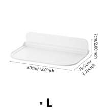 1pc Japanese Style No-Drill Foldable Bathroom Organizer Tray, Wall Mounted Bedside Storage Rack
