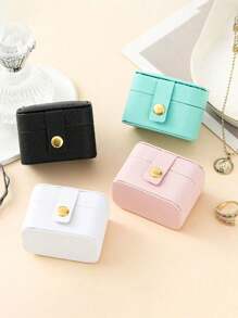 1 小型便携式 PU 皮革旅行珠宝盒，大容量戒指、项链、化妆品收纳盒，防水珠宝盒