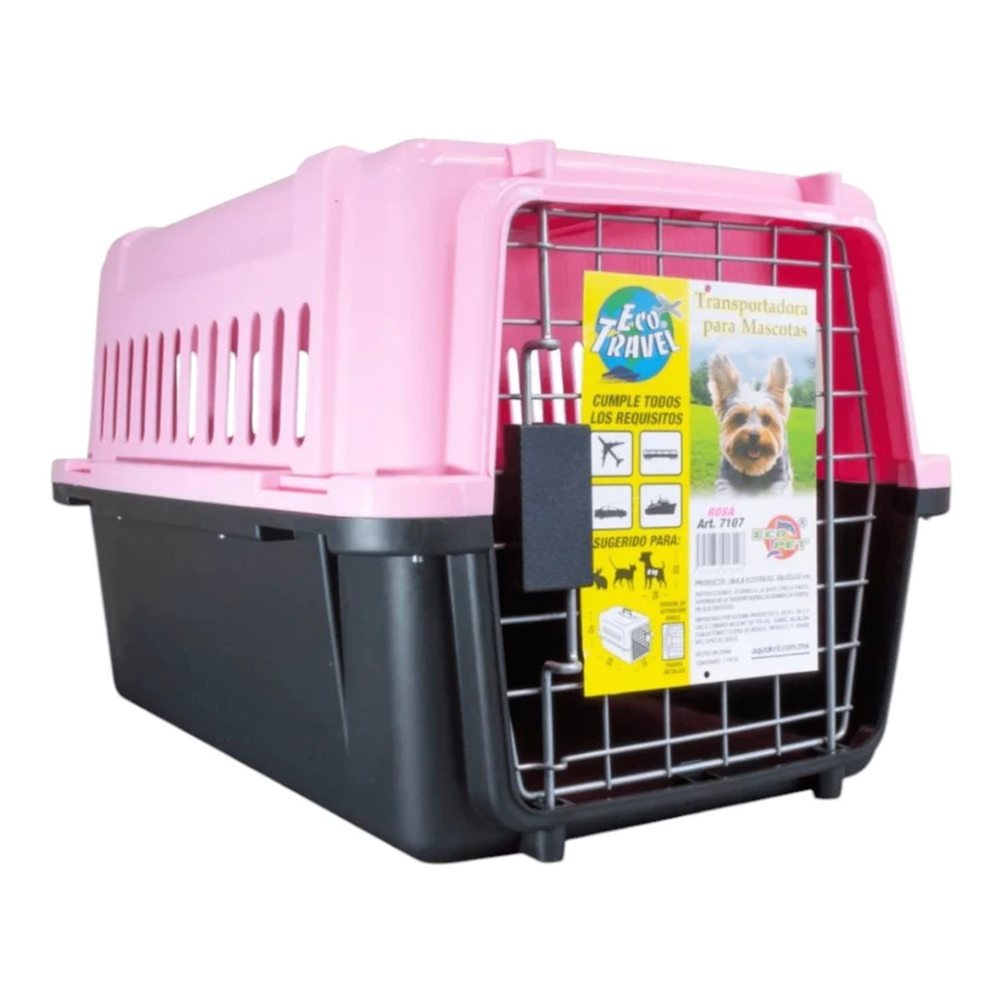 Pet Carrier Cage Dog Cat 48x32x30 Cm 7107 Pink - 粉色 - 查看 1