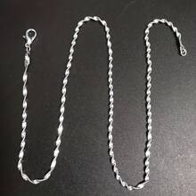 1Pc 16inch~30inch Luxury 2mm Silvery Plated Double Layer Water-Wave Chain Necklace Women Chokers Necklaces For Jewelry Making