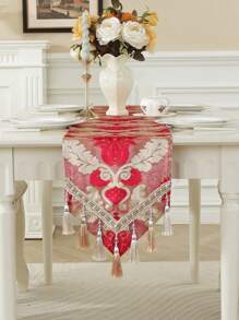 1 件雪尼尔咖啡桌布、橱柜、电视柜、餐具柜装饰布套，优雅经典风格