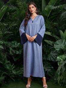 Modisches und elegantes Damen Lässig Kleid für Frühling und Sommer, retrofarben, mit Knopfleiste vorne, gespaltene Manschette, geeignet für lässige Frühjahrsbekleidung, einfaches und elegantes Kleid