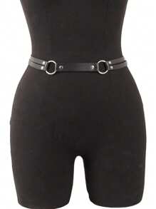 Women's Fashion Gothic PU Leather Cinch Belt, Street Style Versatile For Daily Wear, Parties, And Outfits