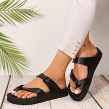 Stylish Women's Summer Slides Adjustable Fit, Thick Soles & Ultra Cushion For Beach & Casual Wear