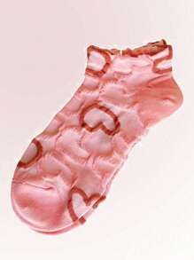 5 Pairs Women's Heart-Shaped Summer Thin & Breathable Low-Cut Boat Socks, No Show Socks, Colorful Hollow Design, Cute & Fashionable, Random Delivery - Multicolor - View 5