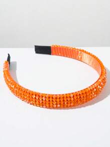 1 pieza Diadema de cristal simple y elegante, diadema delgada hecha a mano con cuentas, accesorio de cabello versátil, elegante y de uso diario