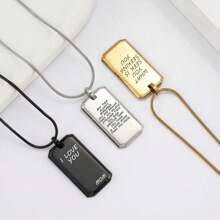 1 pieza Colgante de collar de acero inoxidable con texto grabado personalizado, regalo conmemorativo personalizado para parejas