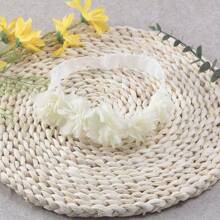 1 Peça Tiara Elástica Infantil com 5 Enfeites Florais Fofos de Chiffon, Dia dos Namorados