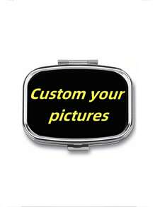 1PC Custom Square Pill Box,Mini Pill Box,2 Compartment Medicine Pill Organizer,Household Portable Medicine Storage Box,For Pockets Purses Travel Unique Gift - FH - View 7