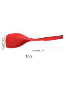 1pc Silicone Spatula & Ladle 2-In-1, High Temperature Resistant, Non-Stick Cookware Dedicated Stir Fry Spatula With Scale