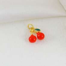 1 pieza de Colgante de forma de cereza, luna y ojo malvado de cobre con micro incrustación de circonita, adecuado para pulsera, tobillera, pendientes, collar, llavero y decoración colgante versátil. - Multicolor - Ver 20