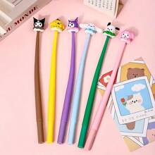 Sanrio 6 stuks Sanrio neutrale pennen, gebruik op kantoor, vloeiend schrijven - compact, fris ontwerp, geschikt voor handtekeningen, vloeiend schrijven, uniek ontwerp, geweldig cadeau