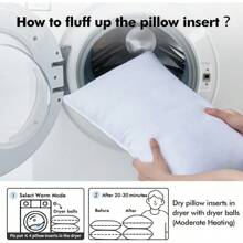 24x24 Pillow Inserts,Down Alternative Pack Of 2 Euro Decorative Throw Pillows For Sofa Couch Bed, Ultra Soft Fluffy Bed Sleeping Form - 24x24 Inch (Pack of 2) - View 6