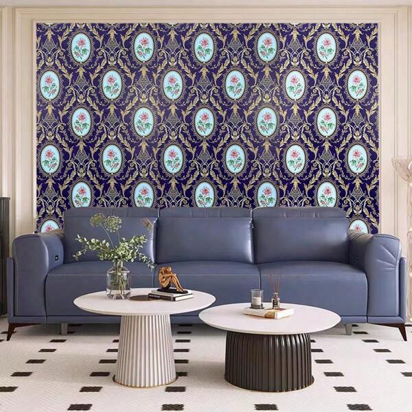 1 Roll Of European Style Ethylene Self-Adhesive Wall Sticker, Easy To Peel And Stick, Detachable, Suitable For Foyer, Living Room, Kitchen, Dining Room, Bathroom, Porch, Dining Room And Home Decoration