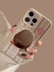 GUCADI 1 chiếc Giá đỡ điện thoại họa tiết sọc dọc cổ điển + hạt cà phê, Ốp lưng điện thoại họa tiết sọc retro cao cấp thời trang thu đông, Chống rơi, tương thích với dòng 16/15/14/13/12, Chống nước, Chống sốc, Chống trầy xước - Nhiều màu - Xem 4