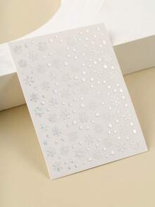 STARTTOOS 2pcs Face Glitter Temporary Tattoos, Silver White Rhinestone Foil Snowflake Polka Dot Pattern Eyeshadow Decor, Suitable For Daily, Party, Festival, DIY Music Festival, Jewelry, Makeup, Ball, Gift, For Hair, Eyes, Face, Body,Face Gems - Multicolor - View 9