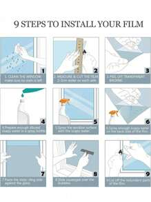 1 Roll Premium Heat Control Window Film For Home & Office - UV Blocking, Privacy Protection, Anti-Glare, Self Adhesive, Easy Install - Frosted Decorative Film For Bathroom, Living Room, Glass Doors