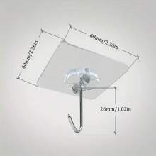 10pcs Damage-Free No-Drill Wall Hooks, Metal & Plastic Self-Adhesive Hook Racks Suitable For Keys, Hats, Towels, Casual Style, Easy To Install Wall Mounted Organizer For Bathroom, Bedroom, Office And Kitchen - White - View 4