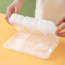 1 Piece / 2 Pieces Ice Cube Tray With Lid - 6 Cubes Per Tray, Ice Cubes Trays For Freezer With Box/Container, Ice Cube Tray Large For Baby Food, Cocktail, Ice Coffee And Blenders