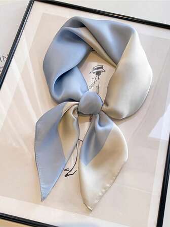 1pc Luxurious & Elegant Minimalist Color Block Printed Silk-Like Women Scarf, Versatile For Daily, Home, Casual, Outdoor, Commuting, Keeping Warm, Parties, Gifts - Graceful Women Fashion Accessory For Dress