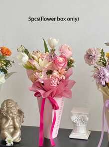 5pcs Creative Handmade Flower Bouquet Gift Paper Bags Boxes, Butterfly Theme, DIY Craft Supplies For Wedding Easter Christmas And New Year Gifts Mother's Day & Teacher Valentine's Day Appreciation, Fantasy Theme - Multicolor - View 16