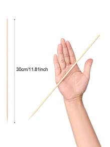 50pcs/100pcs/200pcs/300pcs Thicker & Longer Bamboo Skewers, Appetizer BBQ Picks, Sandwich Holders, Suitable For Home Daily Use Or Party Decor