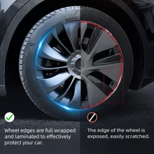 For Model Y Wheel Cover Caps 19 Inch Rim Hubcap Hub Cap Matt Black 4pcs UK - 19in - View 3