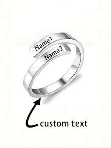 Customized Gold & Silver Open Ring, Suitable For Family Name Customization, Gift For Relatives And Friends, Mother's Day Gift For Mom From Daughter,Kids,Gala Night,Back To School Fashion