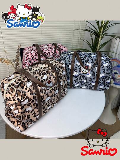 1 件 Sanrio Hello Kitty 官方合作旅行包，粉色波尔卡圆点大容量健身包、储物包，是旅行、短途商务旅行、健身、户外等旅行必需品的理想礼物，假日度假包行李箱旅行包，适合女士