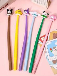 Sanrio 6 stuks Sanrio neutrale pennen, gebruik op kantoor, vloeiend schrijven - compact, fris ontwerp, geschikt voor handtekeningen, vloeiend schrijven, uniek ontwerp, geweldig cadeau