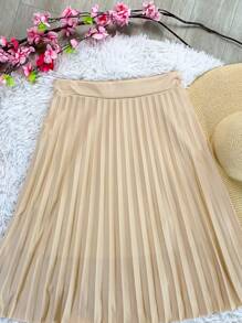 Promotion Evangelical Pleated Midi Skirt - Beis - Ver 4
