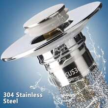 2 件套浴室水槽排水过滤器、可拆卸不锈钢篮、浴室厨房面盆水槽塞、多功能排水过滤器、弹出式水槽过滤器毛发收集器、淋浴排水过滤器、浴室配件家居浴室装饰秋季装饰返校 - 銀色 - 查看 4