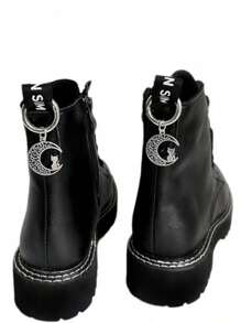 1pc Multi-Functional Decorative Button, Moon & Cat Pattern Shoe Accessory, Versatile Cute Shoe Charm, Suitable For Boots, Keychains, Phone Cases, Bags, Shoes, Perfect Gift