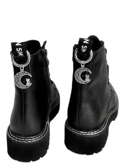 1 Stück multifunktionaler dekorativer Knopf, Mond- und Katzenmuster Schuh-Accessoire, vielseitiger süßer Schuh-Charm, geeignet für Stiefel, Schlüsselanhänger, Handyhüllen, Taschen, Schuhe, perfektes Geschenk