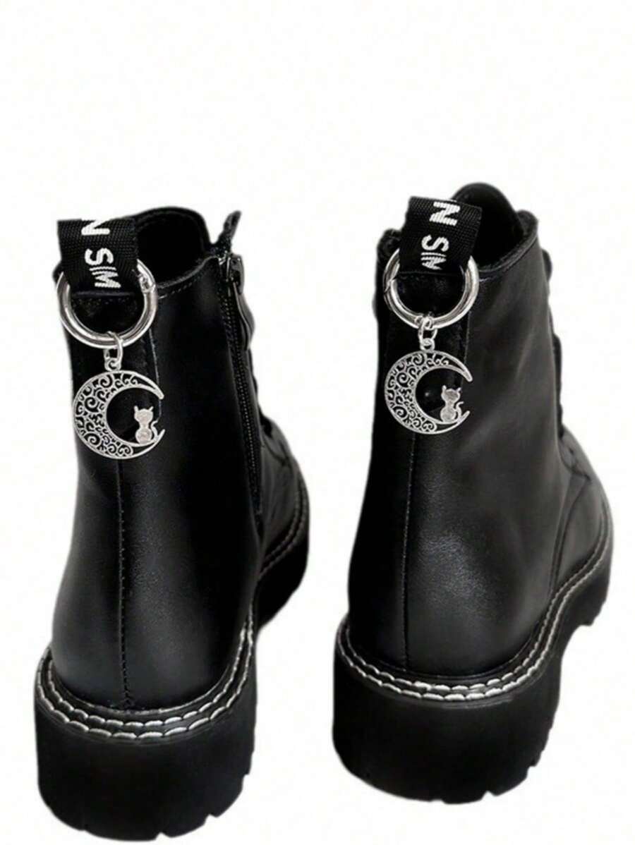 1pc Multi-Functional Decorative Button, Moon & Cat Pattern Shoe Accessory, Versatile Cute Shoe Charm, Suitable For Boots, Keychains, Phone Cases, Bags, Shoes, Perfect Gift