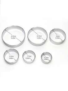 6 件/12 件不锈钢圆形蛋糕模具、慕斯圈