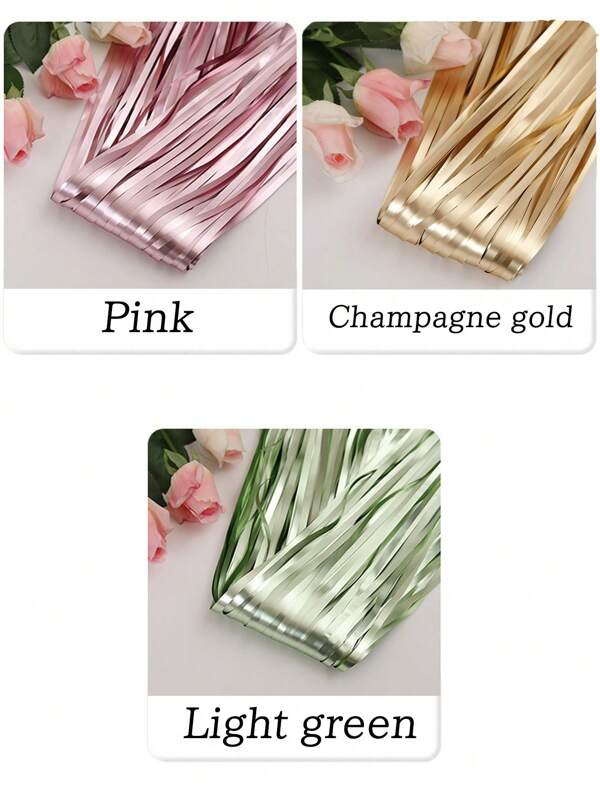 Cortina de franjas metálicas de 1 peça, 100*200 cm, cortina de porta, fundo de decoração para festa de aniversário