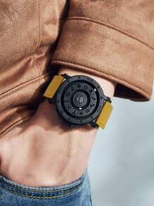 DOM 1款男士手表，十二星座磁吸式无框真皮表带防水休闲腕表，时尚百搭，适合作为圣诞礼物送给家人和朋友 - 款式 - 查看 5