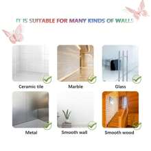 60 miếng dán tường hình bướm 3D, 4 kiểu dáng, 3 kích cỡ, trang trí sinh nhật chủ đề bướm, trang trí tiệc chủ đề bướm, trang trí bánh kem, trang trí phòng trẻ em, miếng dán có thể tháo rời (Màu hồng) - hồng - Xem 8