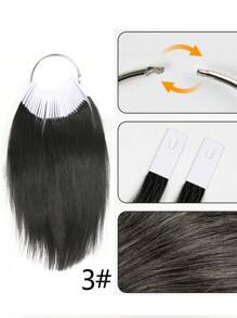 Real Hair Color Swatches Straight Hair Extensions, For Color Testing, Suitable For Dyeing Tests, Professional Hairdressing Accessories, 30pcs/Set, Hair Bundle Testing, Natural Black #613 #4 - Multicolor - View 3