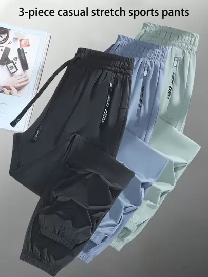 3 Pairs Women Sports Pants, Lightweight Harem Pants, Fashion Versatile Outdoor Sports Pants, Suitable For Outdoor Recreation, Sports, Hiking Tights