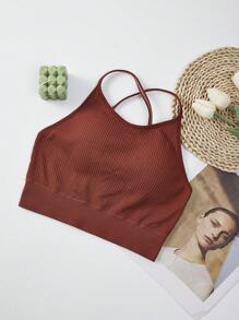 3 Sets Women Seamless Wireless Criss-Cross Back Comfort Sports Bras