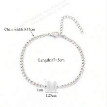 1 Stück klassisches Initialen Armband in Silber-Farbe aus Edelstahl Stil für Männer