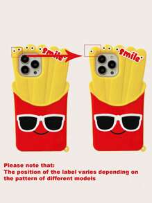 Ốp lưng điện thoại silicon hình khoai tây chiên 3D ngộ nghĩnh, in hình kính mắt và nụ cười thời trang, mềm mại và chống sốc. - Nhiều màu - Xem 14