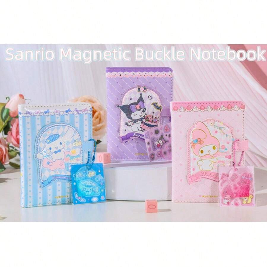Authentic  Authorized Cute Kuromi Shape Magnetic Lock Hardcover A6 High-Quality Notebook Planner
