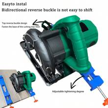 新款可调式切割机底座导轨圆锯铣削定位夹精密木工切割导轨薄锯片夹台锯夹持导轨快速制作等距条切割木工工具 - 藍色 - 查看 9
