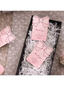 10/20/30/50/100 stuks roze strik "Bedankt" stickers, cadeaubonnen, geschikt voor vakantiedecoraties, stickers voor het verzegelen van geschenkdozen/-zakken