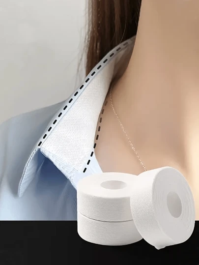 一次性领口防污贴纸、一次性隐形衬衫领口吸汗贴纸、一次性自粘领口贴纸、防污边贴纸、隐形衬衫领套、帽子内沿防汗贴纸、领垫、帽檐贴纸、防污颈垫，适用于粘合衬衫和金属首饰